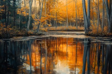 The serene Golden Autumn Coastline