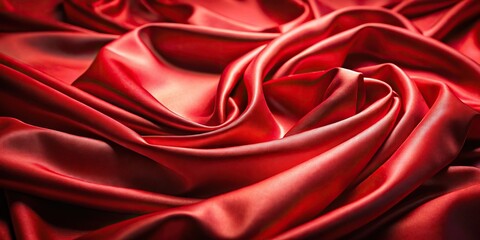 Obraz premium Red luxurious satin fabric flowing from a worm's eye view