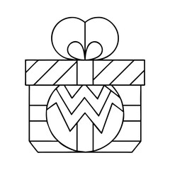 christmas present box  black vector  silhouette 