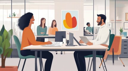 Fototapeta premium people working in office