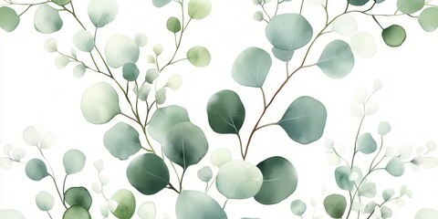 Obraz premium ナチュラルリーフ、透明感のある緑と白と光のテクスチャ。Generative AI