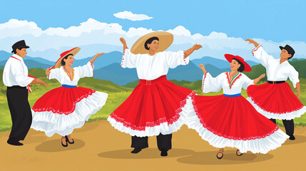 Traditional Colombian Dance in Nature