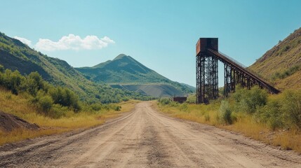 Echoes of Industry: Abandoned Mining Site Overrun by Nature