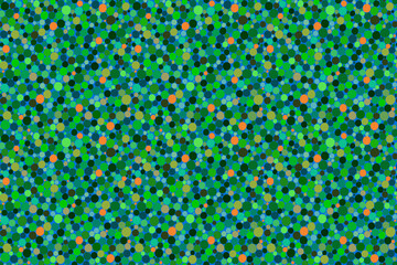 緑のバリエーションの手描きの円のランダムなドットのシームレス模様