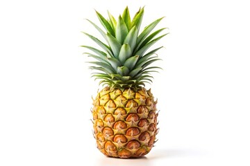 Fototapeta premium Ripe pineapple isolated on white background with clipping path, panoramic