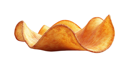 Crispy Potato Chip with Glitch Art Background