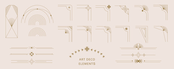 Vintage deco frame and border. Abstract decoration element object