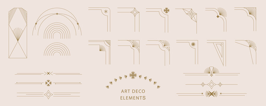 Vintage deco frame and border. Abstract decoration element object