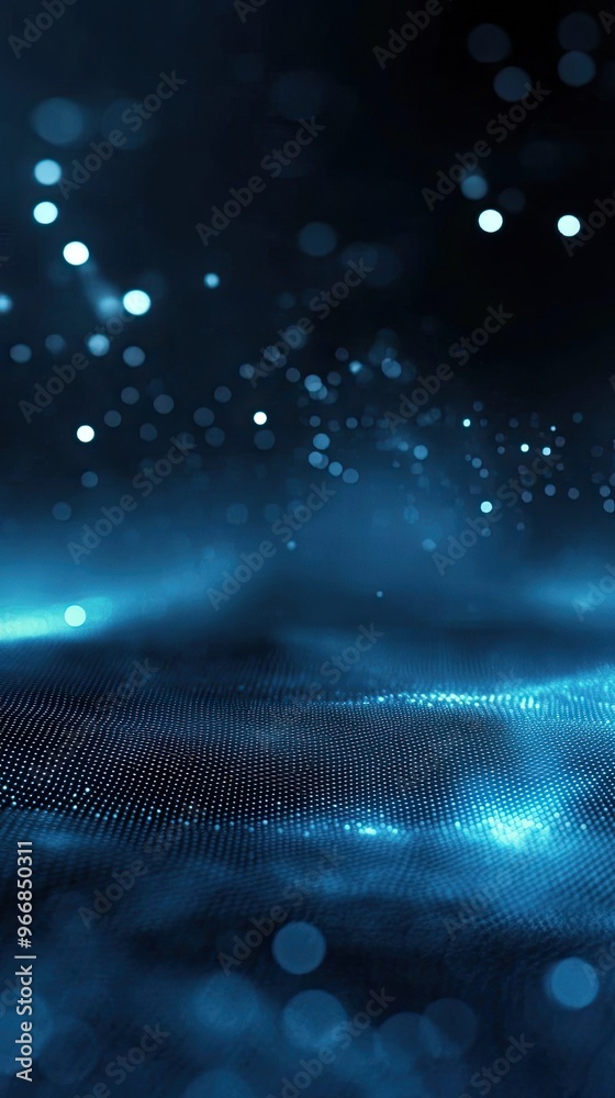 Sticker a mesmerizing abstract background featuring glowing blue particles and soft waves, perfect for techn
