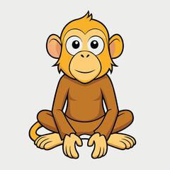 Obraz premium Cartoon waving monkey