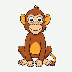 Obraz premium Cartoon waving monkey