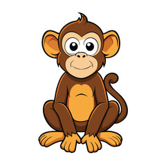 Fototapeta premium Cartoon waving monkey