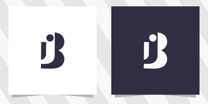 letter jb bj logo design vector