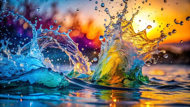 Water bursts forth, an explosive display of kinetic energy, as gushing jets, swirling eddies, and sinuous tendrils