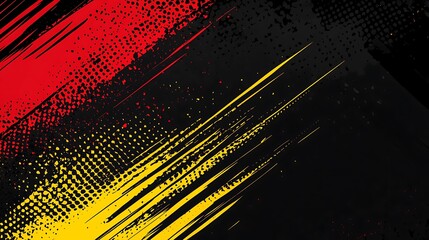 Abstract Diagonal Brushstrokes and Dots on a Black Background