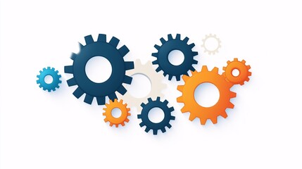Interlocking gears symbolize seamless software integration, representing the synchronization and collaboration of different software systems