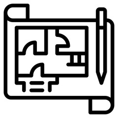 architectural drawing outline icon