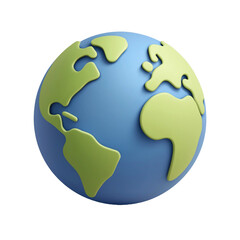 Fototapeta premium 3D world map element isolated on transparent background