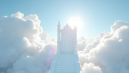 white throne among beautiful clouds