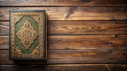 Fototapeta premium Sacred Quran book on wooden surface
