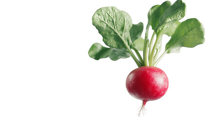 Fresh Red Radish with Green Leaves on Colorful Background