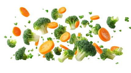 Broccoli and Carrot Slices Abstract Glitch Art Pattern