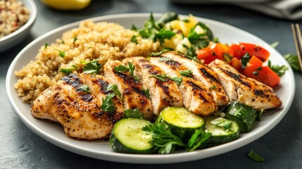 Grilled Chicken with Quinoa and Vegetables