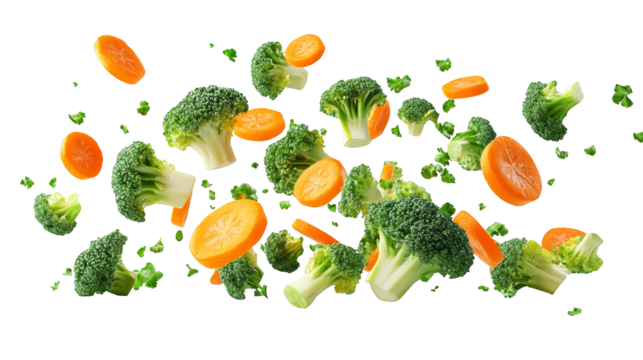 Broccoli and Carrot Slices Abstract Glitch Art Pattern - Powered by Adobe