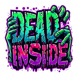 Inside dead zombie t-shirt design vector art illustration image.  