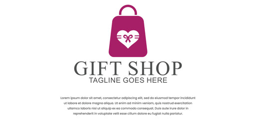 gift shop logo design, gift shop vector, with white background