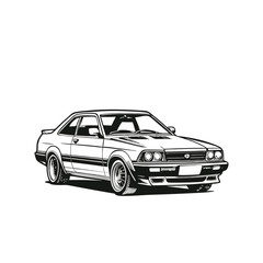 Obraz premium car vector hand drawn illustration