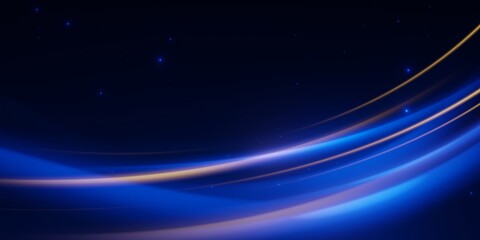 Abstract glowing light streaks on dark background