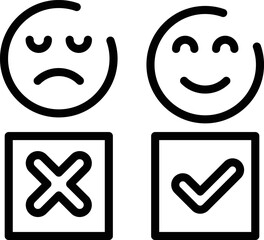 Fototapeta premium Rounded Stroke Customer Satisfaction Icon