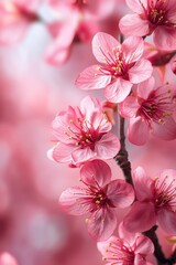Fototapeta premium Pink Blossoms with Blurred Background.
