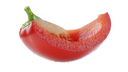 Red Bell Pepper Slice with Glitch Effect