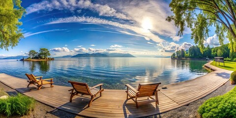 Scenic spot by the water for relaxation and peace