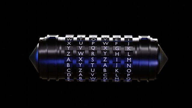 A detailed 3D render of a cryptex, a game asset featuring intricate mechanical elements and a vintage design. Perfect for game development, puzzles, and interactive experiences.