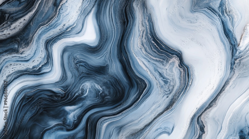 Poster swirling patterns of gray and blue create a mesmerizing visual, highlighting the smooth texture and 