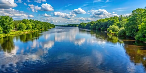 Fototapeta premium Scenic view of Connecticut River north of Hartford in June
