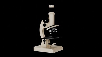 
A high-quality 3D render of a modern microscope, showcasing detailed components and sleek design. Ideal for scientific presentations, educational materials, and technology-related projects.