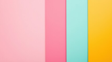 Obraz premium A vibrant display of colored paper including pink, mint green, and yellow, perfect for creative projects and backgrounds.