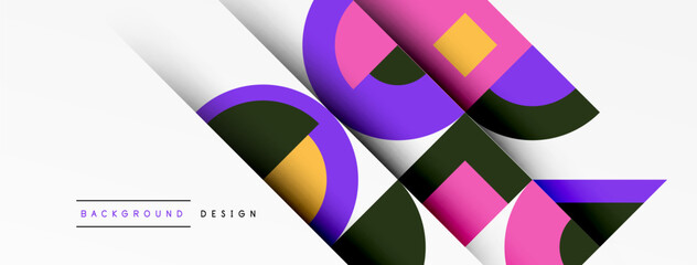 Geometric design abstract background - circles squares
