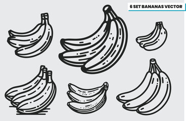Banana Illustrations - Black and White Collection
