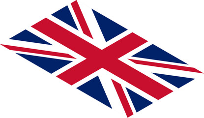 The national flag of the United Kingdom. British national symbol illustration. Isometric British flag icon.