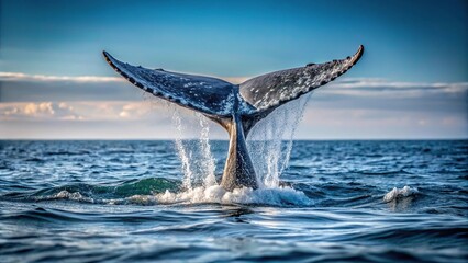 Fototapeta premium seascape with whale tail