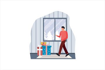 Christmas Celebration Flat Design Illustration