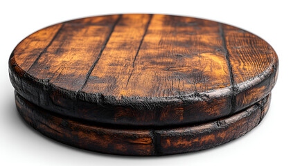 a round wooden object with a white background

