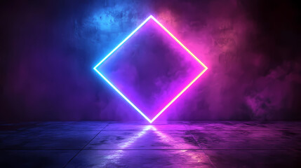 Neon diamond with modern tech feel