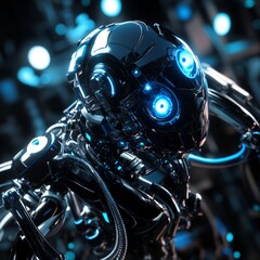 Futuristic Nano Robot Background with High-Tech Elements