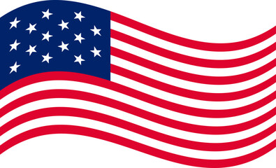 Fototapeta premium Waving official US flag 1795-1818. Vector illustration 